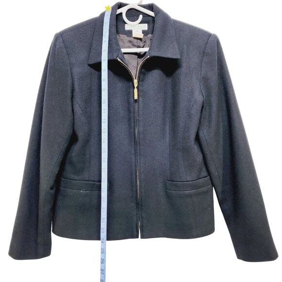 Stephanie Andrews blazer jacket Women's 100% Wool Size 4 Black Full Zip - Picture 5 of 8